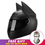 Motorcycle Helmet Women Moto Ear Helmet Personality Full Face Motorbike Helmet Motocross Capacete Casque Moto Helmet Black