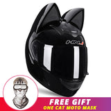 Motorcycle Helmet Women Moto Ear Helmet Personality Full Face Motorbike Helmet Motocross Capacete Casque Moto Helmet Black