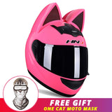 Motorcycle Helmet Women Moto Ear Helmet Personality Full Face Motorbike Helmet Motocross Capacete Casque Moto Helmet Black