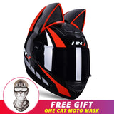 Motorcycle Helmet Women Moto Ear Helmet Personality Full Face Motorbike Helmet Motocross Capacete Casque Moto Helmet Black
