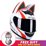 Motorcycle Helmet Women Moto Ear Helmet Personality Full Face Motorbike Helmet Motocross Capacete Casque Moto Helmet Black