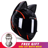 Motorcycle Helmet Women Moto Ear Helmet Personality Full Face Motorbike Helmet Motocross Capacete Casque Moto Helmet Black
