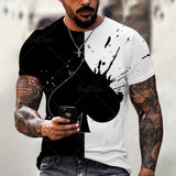 Horrible Skull Spades Poker T-Shirt Casual Men Summer 3D-Print Extra-Large T-Shirt 2021 Comfort Breathable T-Shirt Tops 110-6XL