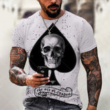 Horrible Skull Spades Poker T-Shirt Casual Men Summer 3D-Print Extra-Large T-Shirt 2021 Comfort Breathable T-Shirt Tops 110-6XL