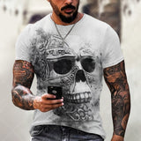 NEW Casual Skull Printed Oversized T Shirt For Men