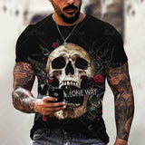 NEW Casual Skull Printed Oversized T Shirt For Men