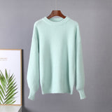 Hirsionsan Soft Loose Knitted Cashmere Sweaters Women New Winter Loose Solid Female Pullovers Warm Basic Knitwear Jumper