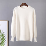 Hirsionsan Soft Loose Knitted Cashmere Sweaters Women New Winter Loose Solid Female Pullovers Warm Basic Knitwear Jumper