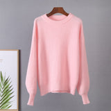 Hirsionsan Soft Loose Knitted Cashmere Sweaters Women New Winter Loose Solid Female Pullovers Warm Basic Knitwear Jumper