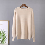 Hirsionsan Soft Loose Knitted Cashmere Sweaters Women New Winter Loose Solid Female Pullovers Warm Basic Knitwear Jumper