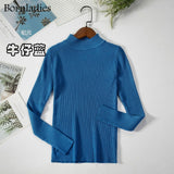 Bornladies Autumn Winter Basic Turtleneck Knitting Bottoming Warm Sweaters 2021 Women's Pullovers Solid Minimalist Cheap Tops
