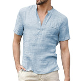 KB Summer New Men's Short-Sleeved T-shirt Cotton and Linen Led Casual Men's T-shirt Shirt Male  Breathable S-3XL