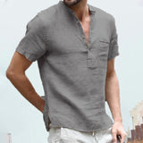 KB Summer New Men's Short-Sleeved T-shirt Cotton and Linen Led Casual Men's T-shirt Shirt Male  Breathable S-3XL