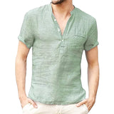 KB Summer New Men's Short-Sleeved T-shirt Cotton and Linen Led Casual Men's T-shirt Shirt Male  Breathable S-3XL