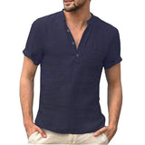 KB Summer New Men's Short-Sleeved T-shirt Cotton and Linen Led Casual Men's T-shirt Shirt Male  Breathable S-3XL