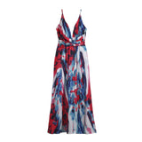 Women's V-Neck Sleeveless Long Floral Dress