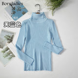 Bornladies Basic Knitted Autumn Turtleneck Sweaters for Women