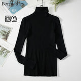 Bornladies Basic Knitted Autumn Turtleneck Sweaters for Women