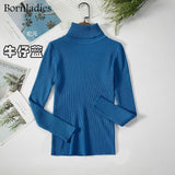 Bornladies Basic Knitted Autumn Turtleneck Sweaters for Women