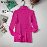 Bornladies Basic Knitted Autumn Turtleneck Sweaters for Women