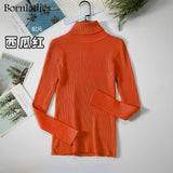 Bornladies Basic Knitted Autumn Turtleneck Sweaters for Women