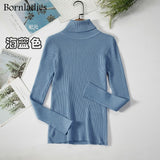 Bornladies Basic Knitted Autumn Turtleneck Sweaters for Women