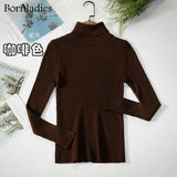 Bornladies Basic Knitted Autumn Turtleneck Sweaters for Women