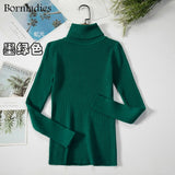 Bornladies Basic Knitted Autumn Turtleneck Sweaters for Women