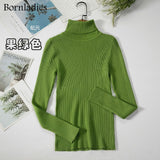 Bornladies Basic Knitted Autumn Turtleneck Sweaters for Women