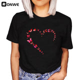 Summer New 90 ’s Leopard Heartbeat Short Sleeve Print Clothing Women's T-Shirt Harajuku Graphic Clothing Women's Top,Drop Ship