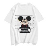 Three Mickey Mouse Print Women T shirt Cartoon Summer Top Ladies T Shirt Graphic Female Tee T-Shirt Disney Womens Clothing