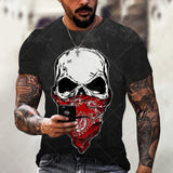NEW Casual Skull Printed Oversized T Shirt For Men
