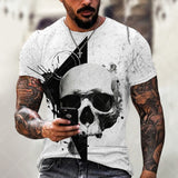 NEW Casual Skull Printed Oversized T Shirt For Men