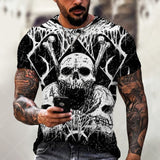 NEW Casual Skull Printed Oversized T Shirt For Men