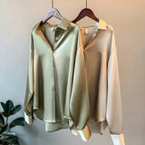 Womens Clothing Silk Shirt Vintage Blouse Women Sheer