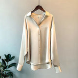 Womens Clothing Silk Shirt Vintage Blouse Women Sheer