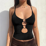 HEYounGIRL Solid Casual Sleeveless Cami Top Women Backless Hollow Out Sexy Crop Tops Tees Fashion Fitness Camisole 2021