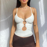 HEYounGIRL Solid Casual Sleeveless Cami Top Women Backless Hollow Out Sexy Crop Tops Tees Fashion Fitness Camisole 2021