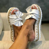 Slippers Women Sandals Platform Sandals Shoes Women Bow 2021 Summer Sandals Slipper Indoor Outdoor Flip-flops Beach Shoes Female