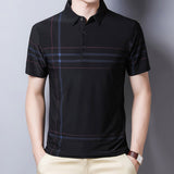Ymwmhu Black Short Sleeve Slim Polo Shirt for Men