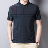 Ymwmhu Black Short Sleeve Slim Polo Shirt for Men