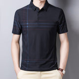 Ymwmhu Black Short Sleeve Slim Polo Shirt for Men
