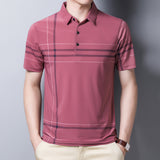 Ymwmhu Black Short Sleeve Slim Polo Shirt for Men