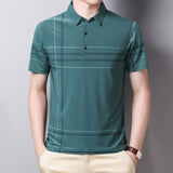 Ymwmhu Black Short Sleeve Slim Polo Shirt for Men