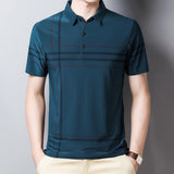 Ymwmhu Black Short Sleeve Slim Polo Shirt for Men