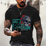 Summer 3D Printing Plum Skull Oversized T-Shirt Fashion O-Neck 66 Highway Pattern Casual Short Sleeve Street Hip Hop T-Shirts