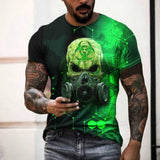 Summer 3D Printing Plum Skull Oversized T-Shirt Fashion O-Neck 66 Highway Pattern Casual Short Sleeve Street Hip Hop T-Shirts
