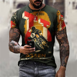 Summer 3D Printing Plum Skull Oversized T-Shirt Fashion O-Neck 66 Highway Pattern Casual Short Sleeve Street Hip Hop T-Shirts
