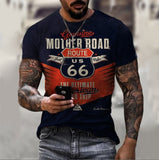 Summer 3D Printing Plum Skull Oversized T-Shirt Fashion O-Neck 66 Highway Pattern Casual Short Sleeve Street Hip Hop T-Shirts