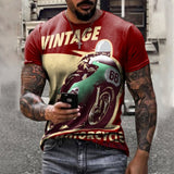 Summer 3D Printing Plum Skull Oversized T-Shirt Fashion O-Neck 66 Highway Pattern Casual Short Sleeve Street Hip Hop T-Shirts